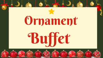 Ornament buffet at the fayetteville Perry Library