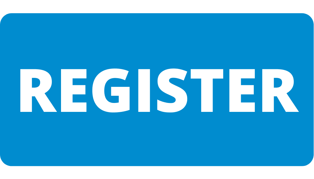 Blue button with white text reading "register" 
